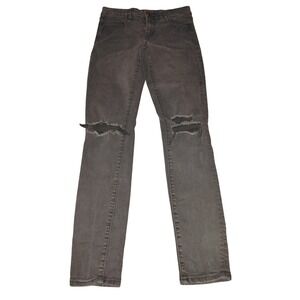 American Eagle Next Level Stretch Skinny Jeans Distressed Black Womens 6 Long